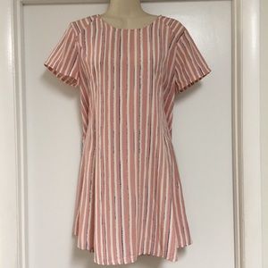 Light pink, navy blue, white striped Lush dress ✨